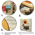thumbnail image 3 of Designart "Phonograph Popart Gold fusion II" Music Wall Art Living Room, 3 of 5