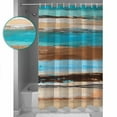 thumbnail image 3 of Small Stall Shower Curtain 36x78 Inch Narrow Half Size Vintage Turquoise Bath Curtains Bathroom Decor Gradient Abstract Brown Wood Grain Waterproof Fabric Shower Curtain Set with Hooks 36 Inch, 3 of 6