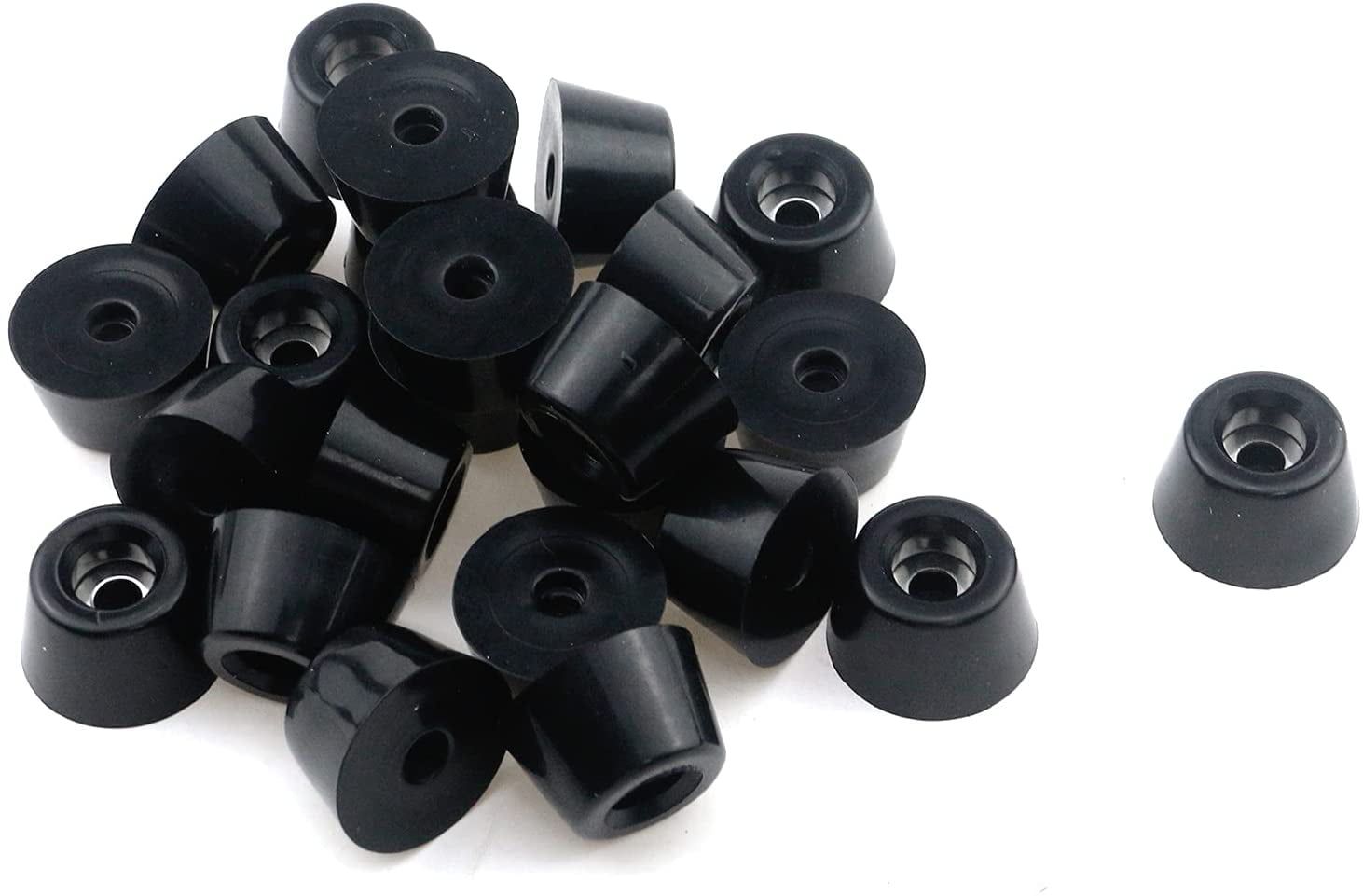Rubber Feet 1/2" Diameter 24 Hard Rubber Bumpers With Embedded Washers 