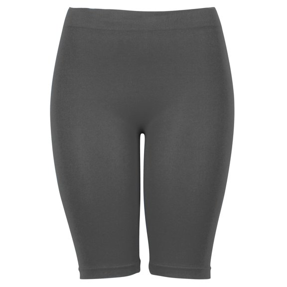Gravity Threads Long Biker Shorts For Women - 19" Ladies Legging, Charcoal