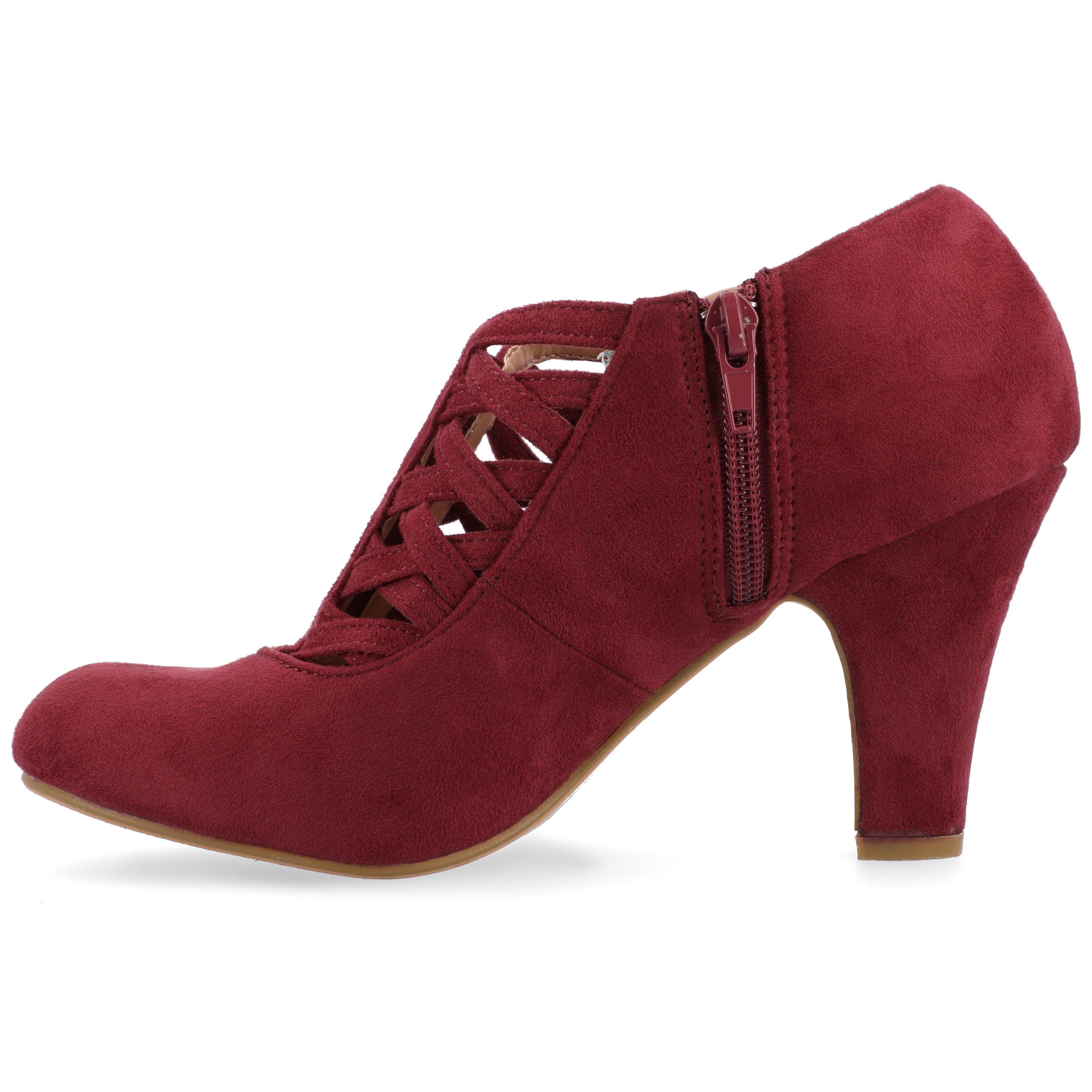 Journee Womens Piper Inside Zip Block Heel Booties, Widths Available
