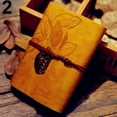 thumbnail image 2 of Yesbay Vintage Faux Leather Leaf String Bound Blank Kraft Paper Diary Journal Notebook-Yellow, 2 of 2