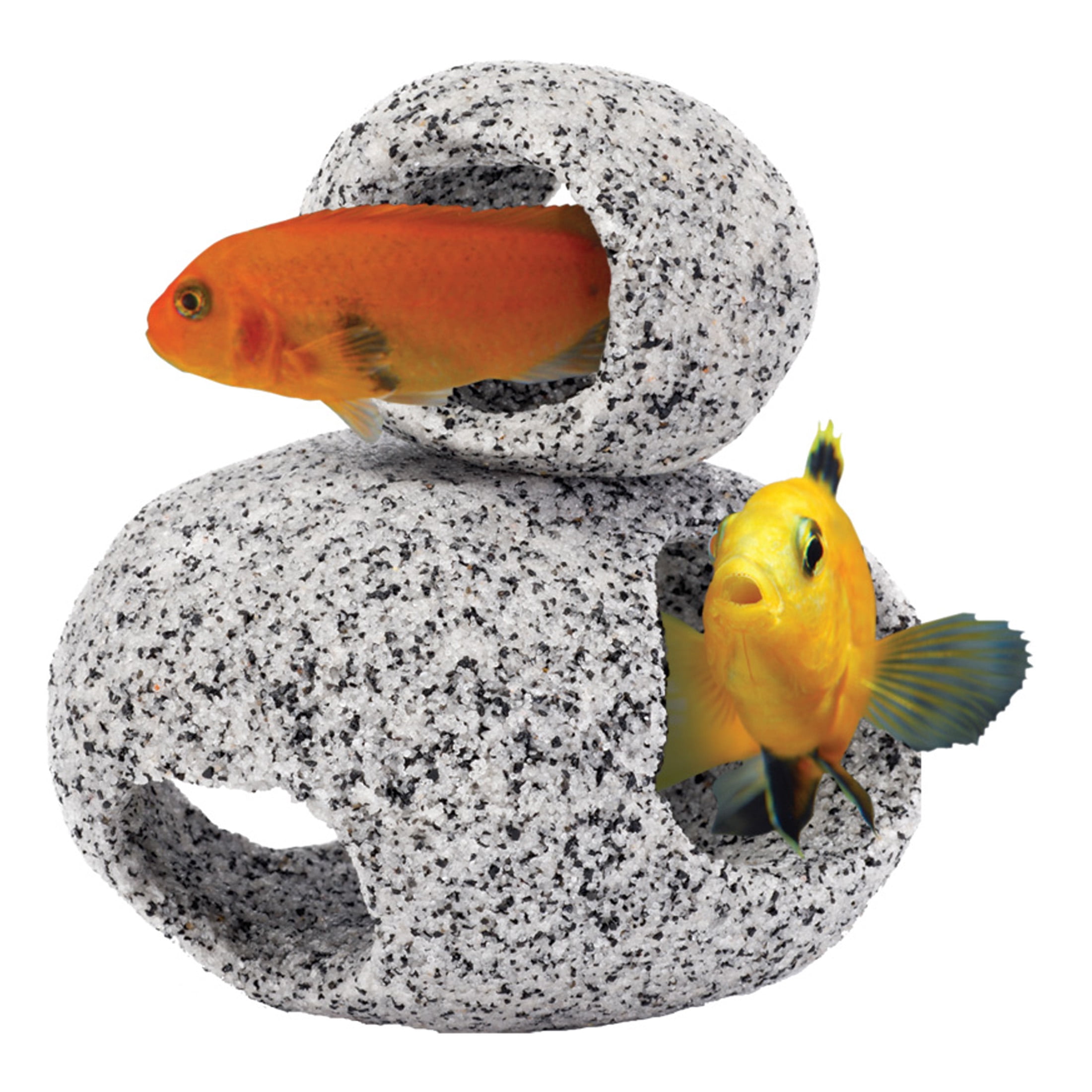 Penn-Plax Deco-Replicas Granite Aquarium Decor & Hideaway 2 Piece Set – Small and Medium