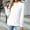 White, variant on Leesechin Young Womens Shirts Fashion Deep Round- Neck Solid Button Long Sleeve Juniors T Shirts Top in