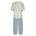 thumbnail image 5 of Taylonsss Women's Casual Round Neck 5/4 Sleeve Top And Pants Digital Printing Two-piece Set, 5 of 5