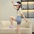 thumbnail image 4 of Gelikeya Girls Athletic Shorts 5-6 Years Comfy Breathable Short Pants Elastic Waist Athletic Sports Shorts Knee Length Shorts GY2, 4 of 5