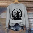 thumbnail image 6 of Jsaierl Womens Halloween Sweatshirts Funny Witch Graphic Pullovers Fall Holiday Round Neck Long Sleeve Sweater Tops Halloween Party Supplies, Sizes S-2XL, 6 of 7