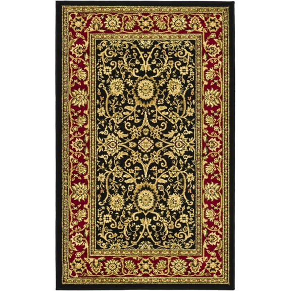 SAFAVIEH Lyndhurst Victoria Floral Area Rug, Black/Red, 2'3" x 4'
