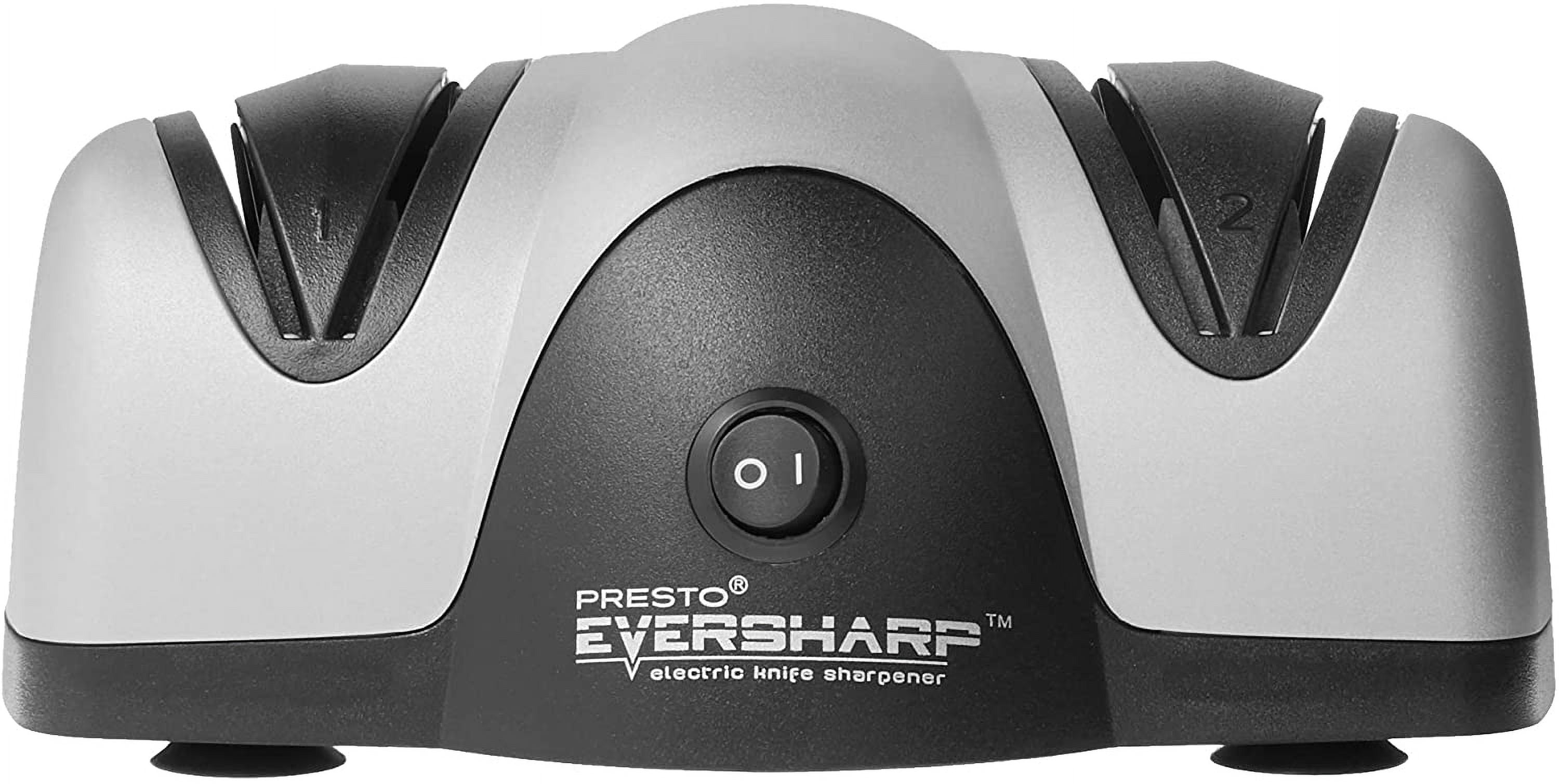 Presto EverSharp Electric Knife Sharpener, 2-Stage System, Silver/Black