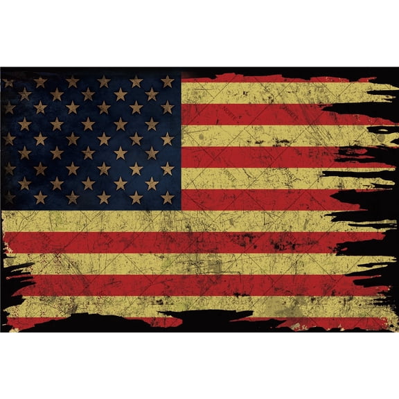 American Flag Decor Metal Tin Sign 12x16 Inch - Rustic Patriotic Wall Art for Home, Office, Bar & Garden - Memorial Day & Independence Day Decoration by NOETE