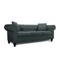thumbnail image 2 of Valencia Sofas Abruzzo Tufted Chesterfield Sofa with 2 Decorative Pillows - Dark Grey, 2 of 5