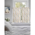 thumbnail image 3 of Yellow Grey Botanical Bathroom Window Curtain, Spring Floral Summer Farmhouse Light Filtering Coffee Kitchen Curtains, Bedroom Living Room Curtains 2 Panel 84"x54", 3 of 6