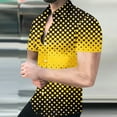 thumbnail image 2 of HAPIMO Loose Hawaiian Beach Shirts for Men Fashion Tees Turndown Collar Button Summer Geometry Gradient Teens Tops Clearance Short Sleeve Activewear Casual Workout Yellow XXXXXL, 2 of 5