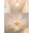 thumbnail image 2 of 12-Inch Moravian Star Ceiling Light Brass Boho Moroccan Lamp With Seeded Glass Shade, 2 of 3