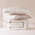 thumbnail image 4 of Lush Decor Doris Eyelet Inset Trim Cotton Duvet Cover 3 Piece Set King Neutral - Tan Duvet - Neutral Bedding Set - Country Cottage Style, 4 of 11