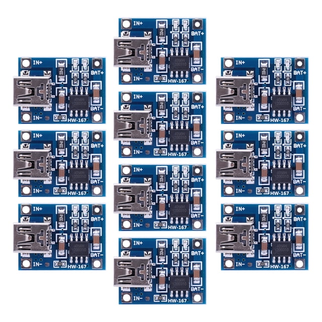 Módulo Cargador De Batería De Litio Tp4056 1A Placa De Carga De Batería Módulo De Carga De Batería Micro Usb (10Pcs) Tmvgtek Para estrenar