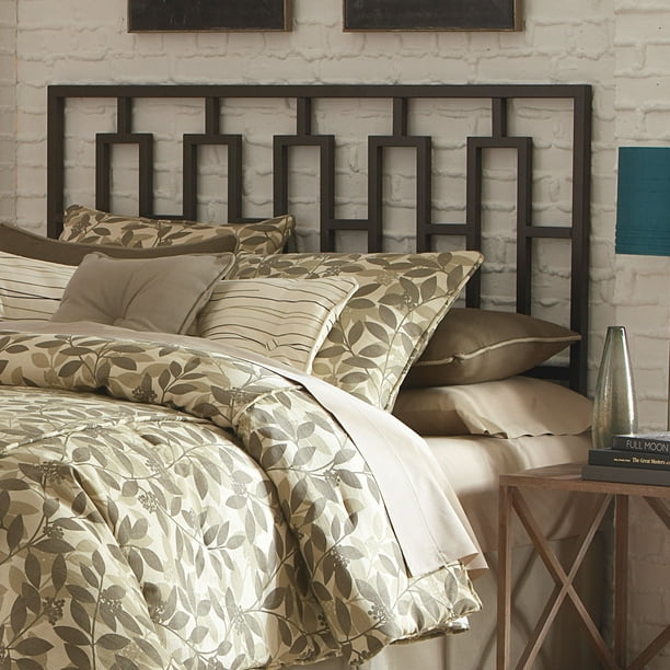 Miami Metal Headboard Panel with Geometric Designed Grill and Squared