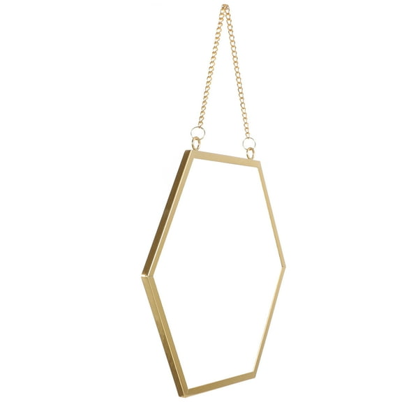 ifundom Golden Hexagon Wall Mirror for Home Bathroom Decor, Modern Vanity Mirror, Stylish Wall Hanging Decoration