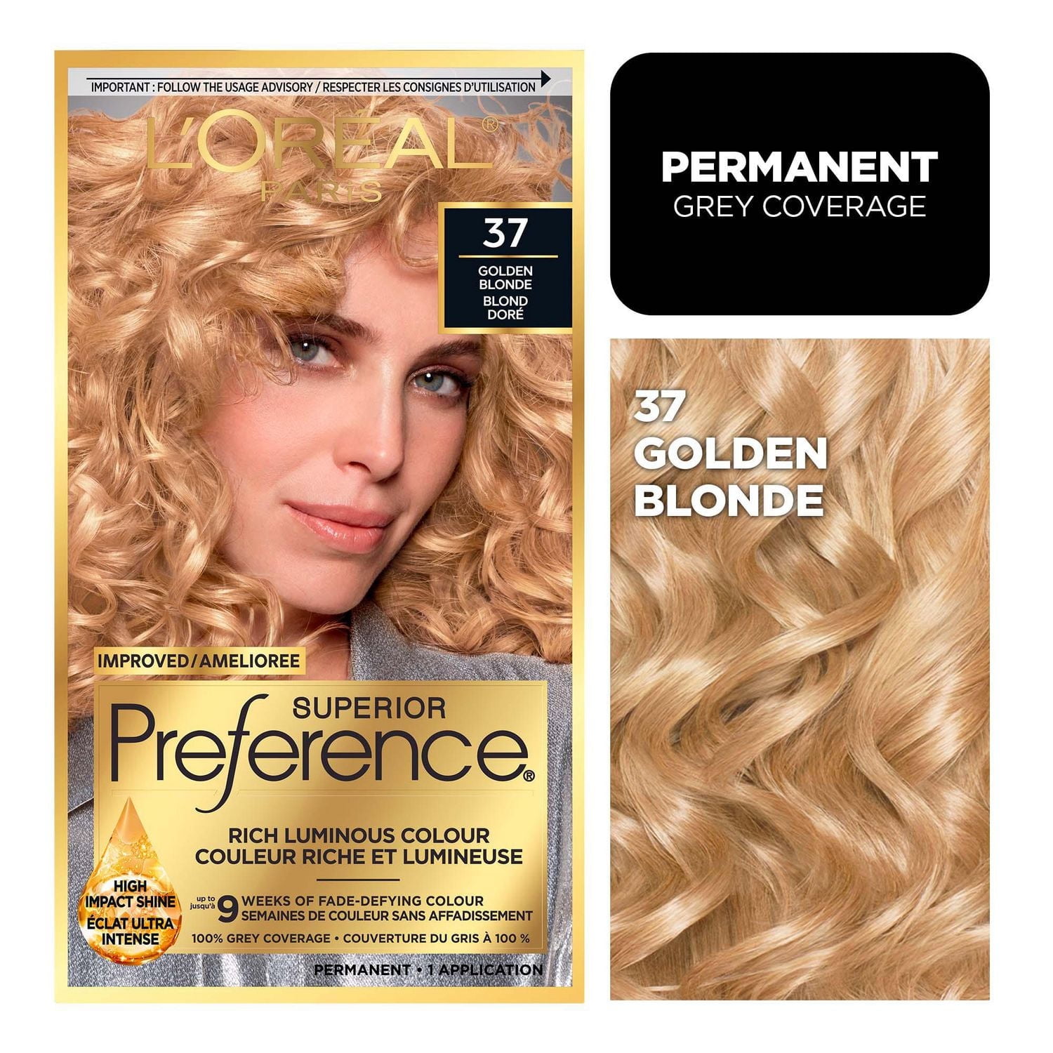 L'Oréal Paris Superior Preference, Permanent Hair Dye, 9 weeks of fade-defying colour