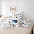 thumbnail image 6 of jejeloiu Equipment Vehicle Bedding Comforter Set 7pcs,Cartoon Pine Mountain Queen Bedding Sets,Yellow White Black Queen Sheet Sets,Microfiber Bedroom Decor, 6 of 8