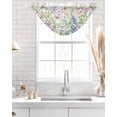 thumbnail image 4 of Waterfall Valances for Windows, Spring Floral Kitchen Sheer Valance Curtains, Colorful Watercolor Botanical Summer Rod Pocket Elegant Swag Valances for Living Room Bedroom, 47.2"x38.5", 1 Panel, 4 of 8