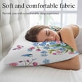 thumbnail image 5 of Blue Spring Floral Pillow Covers, Linen Long Throw Pillow Case, Pink Flowers Butterfly Pastoral Holiday Pillow Protector Decorative Cushion Cover for Living Room/Bedroom 16" x 24", 5 of 8