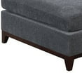 thumbnail image 3 of Benzara Upholstered Square Chenille Fabric & Wood Ottoman in Gray/Dark Brown, 3 of 5