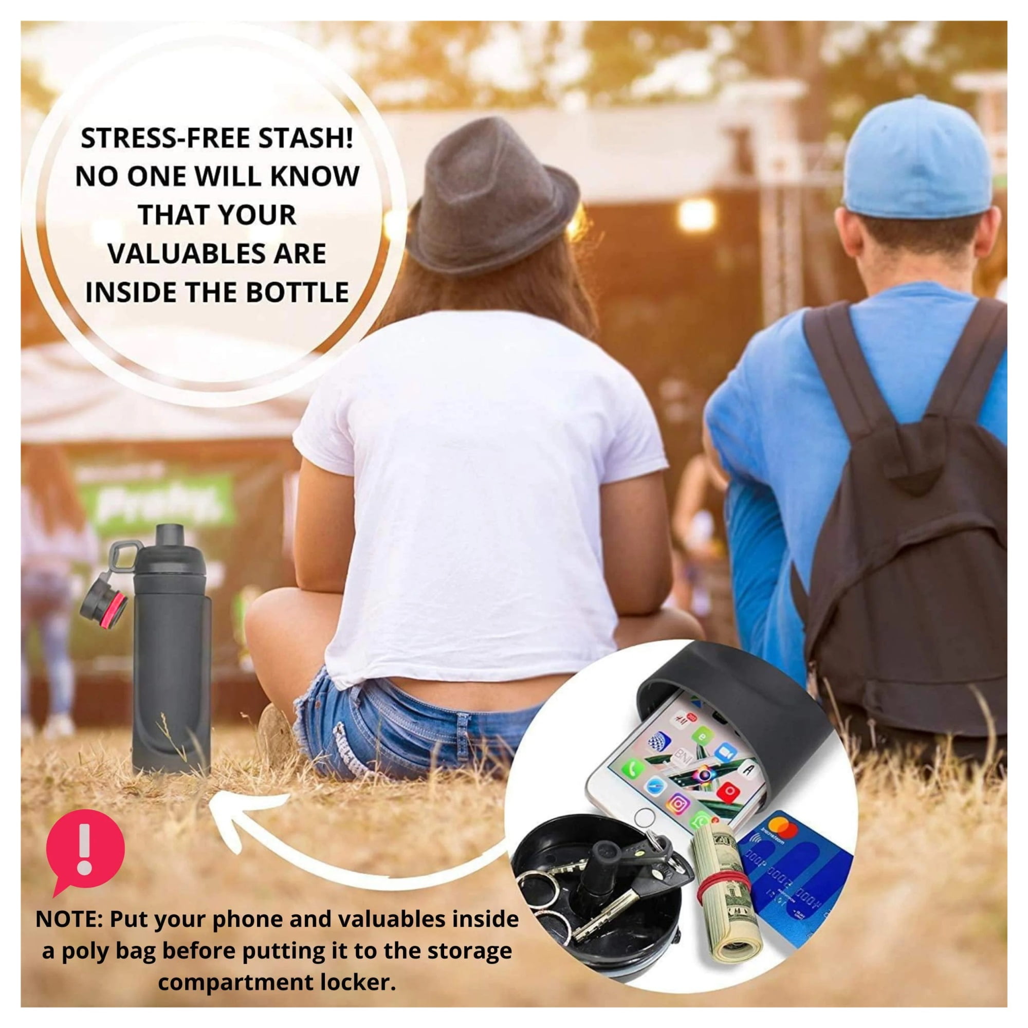 Water Bottle Hidden Safe Travel Home Safes for Money Keys Cash Storage Box Secret Hidding Compartment Stash Spot Can ,Strong Construction