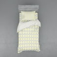 thumbnail image 1 of Ambesonne Geometric Bedding Set 3 Pcs, Tile Style Squares, Twin XL, Pale Yellow Pale Grey, 1 of 3