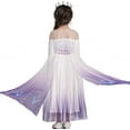 thumbnail image 4 of Elsa Costume for Girls Birthday Party Dress up for Girls Halloween Carnival Party Cosplay Fancy Dress Purple, 4 of 6
