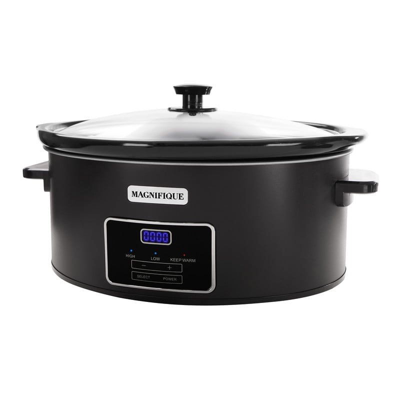 Magnifique 6Quart Digital Programmable Slow Cooker with Timer, Black