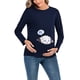 thumbnail image 1 of Camisas de Maternidad Para Mujer Blusas Estampado de Bebé Vestir Top Algodón Cuello Redondo Manga Larga Color Sólido Odeerbi ODB123404, 1 of 6