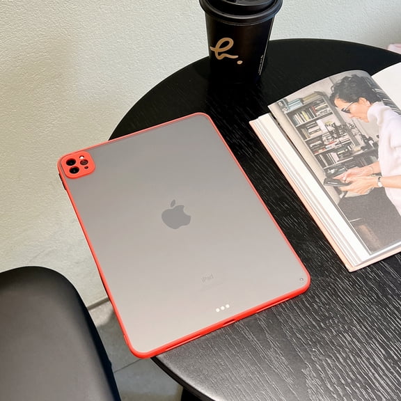 Translucent Case for iPad Pro 11" 2024 M4 5th Geneartion A2836/A2837/A3006, Matte Anti-Scratch Ultra Slim Lightweight Shockproof Resistant Soft TPU Back Cover Skin for iPad Pro 11" 2024, Red