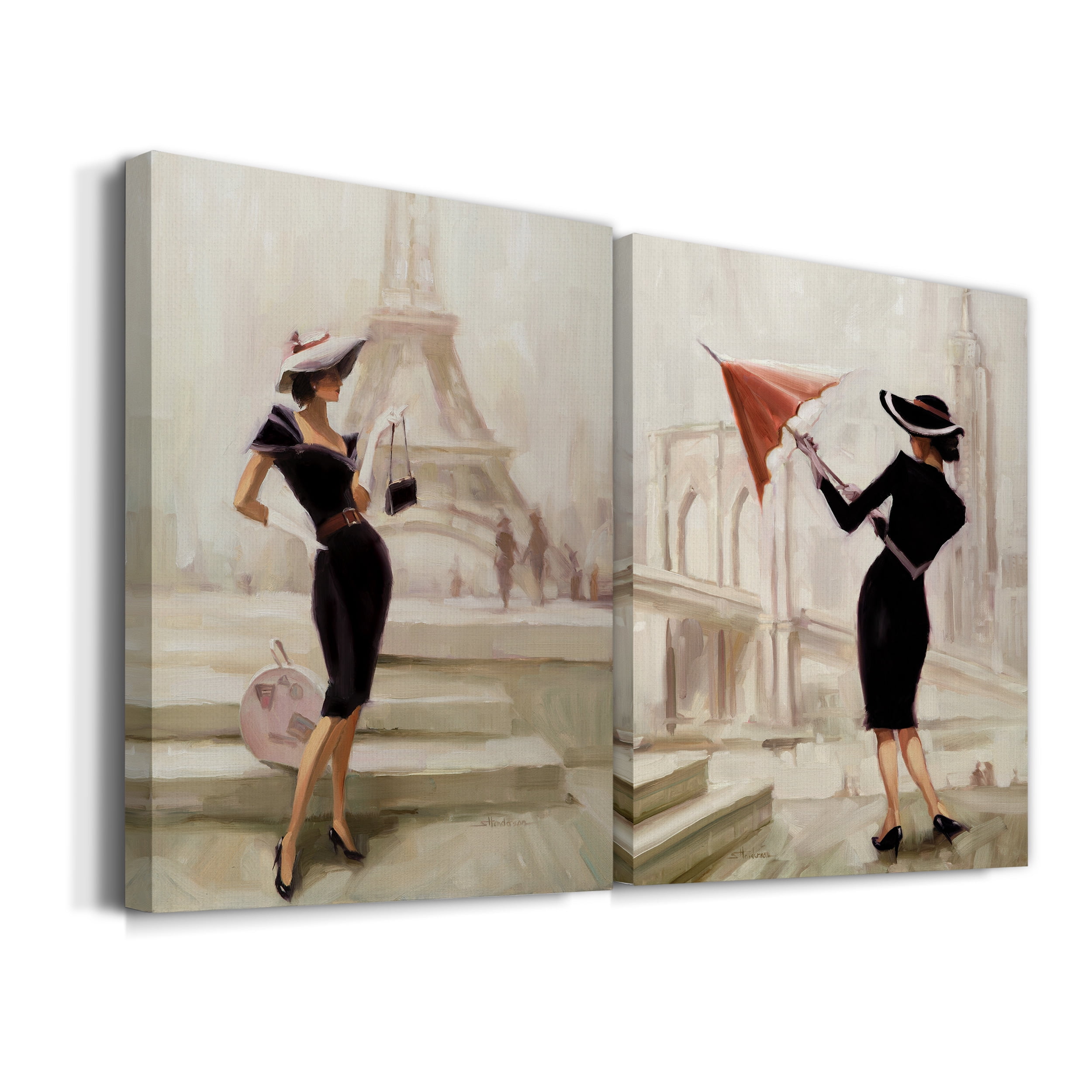 Love, From Paris Premium Gallery Wrapped Canvas - Ready to Hang - Set of 2 - 18 x 27 Each