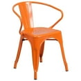 thumbnail image 1 of Bowery Hill Industrial Metal Stackable Dining Arm Chair in Orange, 1 of 4