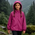 thumbnail image 5 of FAVIPT Waterproof Jacket for Girl Adjustable Drawstring Windproof Hooded Jackets Zip Up Outdoor Coat with Zipper Pockets Hot Pink,14-15 Years, 5 of 7