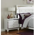 thumbnail image 6 of Contemporary White Metallic Finish 4pc Bedroom Set Cal-King Bed Nightstand Dresser LED Mirror Headboard, 6 of 7
