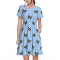 thumbnail image 1 of Balery Corgi Dog Vestidos sueltos de manga corta para mujer, vestidos de verano 2025, vestidos casuales de corte A con vuelo., 1 of 6