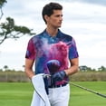 thumbnail image 3 of Honeii Color Explosion Makeup Brush Print Polo Shirt, A Classic Short-Sleeved, Button-Down Golf Shirt for Men,Mens Polo Shirts Short Sleeve-Medium, 3 of 6