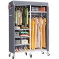 thumbnail image 1 of VIPEK R4C Porte-Vêtements Roulant 6 Niveaux Réglables Lourds Étagères de Fil Porte-Vêtements Portable avec Tiges, Roues Verrouillables, Porte-Vêtements en Métal Blanc avec Couverture en Tissu Oxford Gris, Charge Maximale 620lbs, 1 of 4