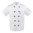 thumbnail image 2 of Veste de Chef à Manches Courtes pour Hommes et Femmes, Manteau de Cuisine TG Blanc, 2 of 9