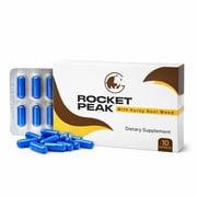 Rocket Peak Testosterone Booster for Men with Horny Goat Weed & Tribulus Terrestris, Men’s Dietary Supplement, 10 Capsules Travel Pack