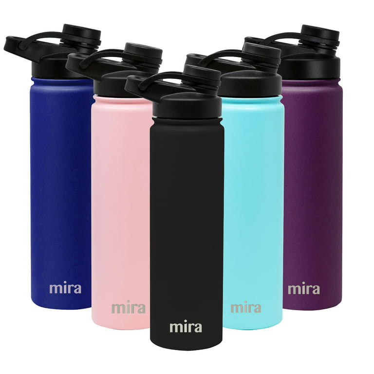 Mira 12 oz Kids Insulated Water Bottle with Straw Lid for School - Metal Stainless Steel Vacuum Insulated Thermos Flask - Racecar