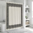thumbnail image 6 of Black Cream Greek Key Bathroom Shower Curtains with 12 Hooks Polyester Waterproof Shower Curtain for Stalls and Bathtubs Geometric Greece Ancient Rustic Decorative Bathroom Privacy Curtain 72x72 Inch, 6 of 9