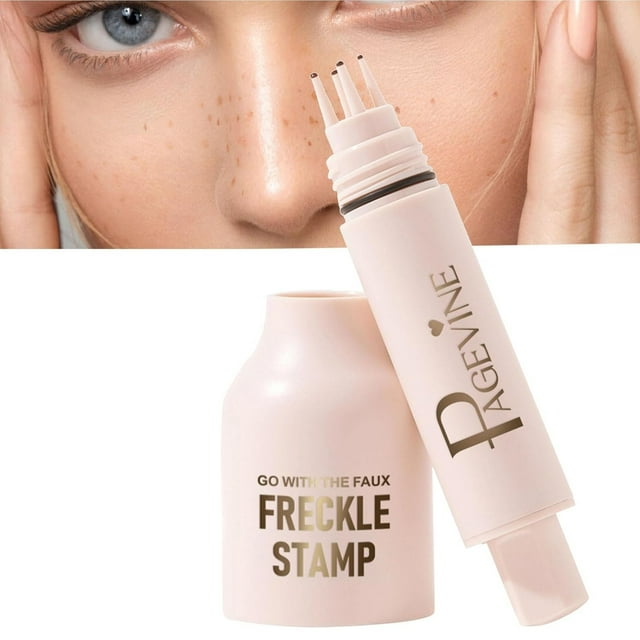 Tampon à Taches de Rousseur, Stylo Liquide à Taches de Rousseur Amélioré, Tampon à Taches de Rousseur Coussin d'Air, Longue Durée Imperméable & Séchage Rapide Marqueur Magique Réaliste pour Maquillage Naturel Ensoleillé, 02 Moyen
