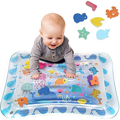 Tummy Time Baby Water Play Mat Inflatable Toy Mat for Infant & Toddlers Activity Center for 3 6