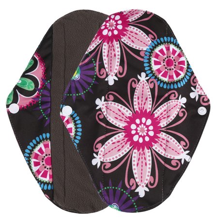 ZHIYU Reusable Bamboo Cloth Washable Menstrual Pad Mama Sanitary Towel Pad Black L