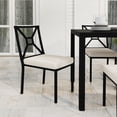 thumbnail image 6 of Martha Stewart Set of 2 Indoor-Outdoor Stackable Patio Side Dining Chairs with Steel Frames in Black with Cream All-Weather Cushions, 6 of 11