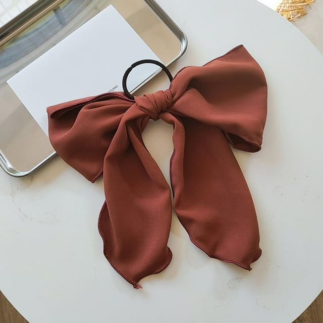 Hair Rope for Ponytail Styling - Bow Knot Fabric Streamer Rubber Band Head Rope Accessory for Everyday Wear