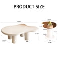 thumbnail image 3 of Modern 2 - piece nesting coffee tables with glass top, cream white, for living room entertainment, 3 of 5